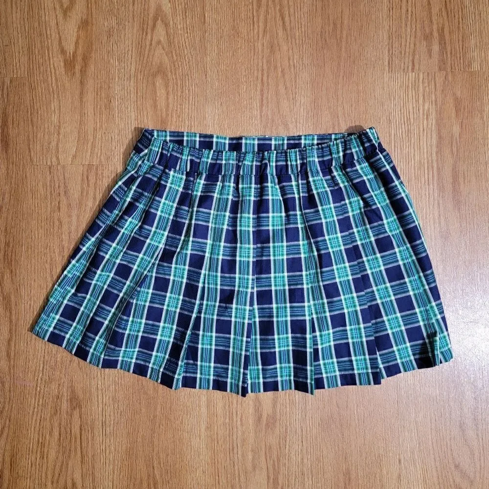 Justice X Stranger Things Youth Plaid Skirt Patchwork Girls Size XL 16 18 Blue
